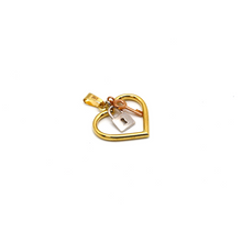 Real Gold 3 Color Heart Key Lock Pendant 1494-TC P 1853
