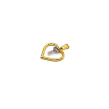 Real Gold Heart Key Stone Pendant 0197-YM P 1855
