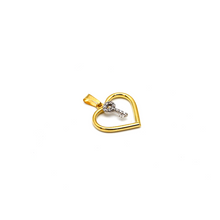 قلادة من حجر المفتاح على شكل قلب من الذهب الحقيقي P 1855 0197-YM