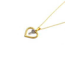 قلادة من حجر المفتاح على شكل قلب من الذهب الحقيقي  CWP 1855 0197-YM