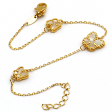 Real Gold GZVC 3 Butterfly Adjustable Size Bracelet 1609 BR1514