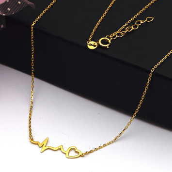 Real Gold Heart Beat Necklace 7888 N1347