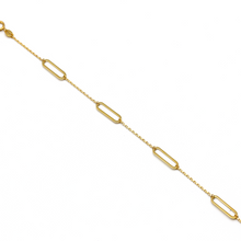 Real Gold 4 Paper Clip Adjustable Size Bracelet 8199 BR1516
