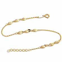 Real Gold Plain Oval Twisted Adjustable Size Bracelet 1893 BR1517