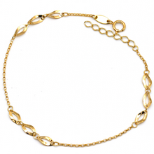 Real Gold Plain Oval Twisted Adjustable Size Bracelet 1893 BR1517