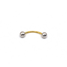 Real Gold 2 Color Plain Belly Navel And Nose Piercing 0017 BP1019
