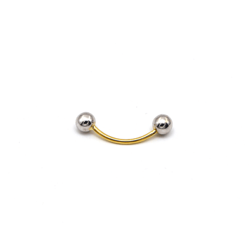 Real Gold 2 Color Plain Belly Navel And Nose Piercing 0017 BP1019