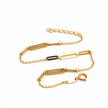 Real Gold 3 Paper Clip Set Adjustable Size Bracelet 8190-111 BR1520