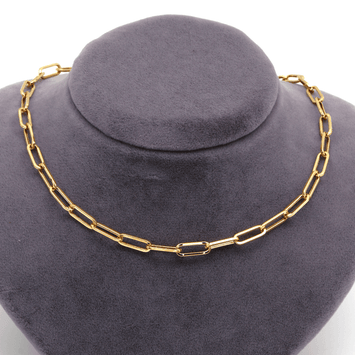 Real Gold Solid Link L Chain Necklace 1382 (45 C.M) CH1172