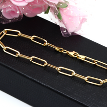 Real Gold Solid Link L Bracelet 1382 (19 C.M) BR1521