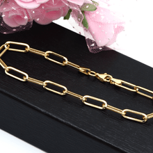 Real Gold Solid Link L Bracelet 1382 (17 C.M) BR1568