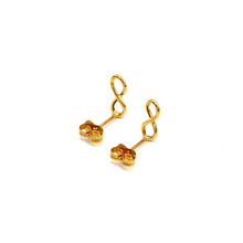 Real Gold Plain Infinity Stud Earring Set 9918 E1798