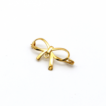 Real Gold Ribbon Pin 1552 GZA 1002
