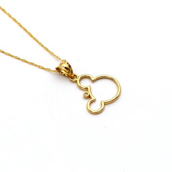 Real Gold Mickey Mouse Necklace 0222 CWP 1932