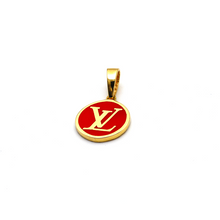 Real Gold LV Red Round Pendant P 1710