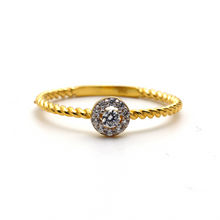 Real Gold Rope Twisted Luxury Stone Ring 0377 (SIZE 9) R1974