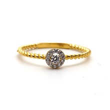 Real Gold Rope Twisted Luxury Stone Ring 0377 (SIZE 6.5) R1723