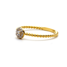 Real Gold Rope Twisted Luxury Stone Ring 0377 (SIZE 5.5) R1721