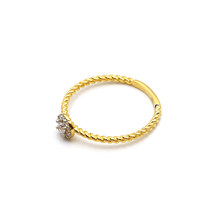 Real Gold Rope Twisted Luxury Stone Ring 0377 (SIZE 6.5) R1723