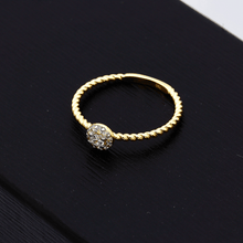 Real Gold Rope Twisted Luxury Stone Ring 0377 (SIZE 6.5) R1723