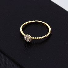 Real Gold Rope Twisted Luxury Stone Ring 0377 (SIZE 5.5) R1721