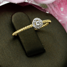 Real Gold Rope Twisted Luxury Stone Ring 0377 (SIZE 6.5) R1723