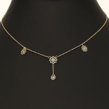 Real Gold 4 Flower Necklace N1003 - 18K Gold Jewelry