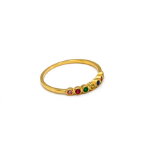 Real Gold Color Stone Round Gold Ring (SIZE 5.5) R1533 - 18K Gold Jewelry