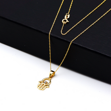 Real Gold Palm Hand Necklace 0528 CWP 1725