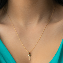 Real Gold Key Necklace 2305 - 18K Gold Jewelry