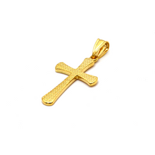 Real Gold Texture Cross Pendant 1926/10 P 1659 - 18K Gold Jewelry