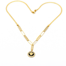 Real Gold Maze Hoop Necklace N1307