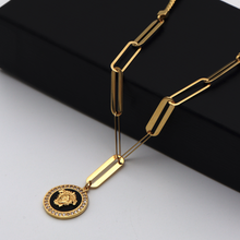 Real Gold Maze Hoop Necklace N1307