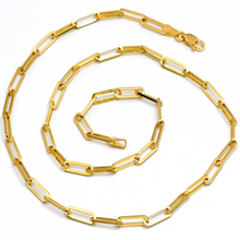 Real Gold Paper Clip Chain Necklace 0758 (50 C.M) CH1205