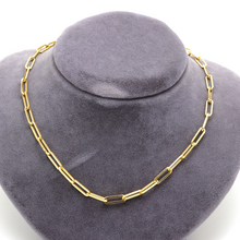 Real Gold Paper Clip Chain Necklace 0758 (45 C.M) CH1206