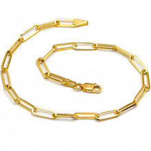 Real Gold Paper Clip Chain Bracelet 0758 (18 C.M) BR1562