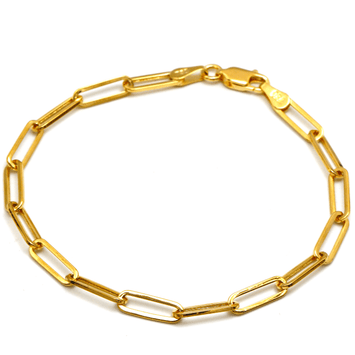 Real Gold Paper Clip Chain Bracelet 0758 (19 C.M) BR1561