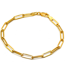Real Gold Paper Clip Chain Bracelet 0758 (18 C.M) BR1562