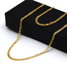 Real Gold Solid Figaro Men Chain Necklace 7908 (45 C.M) A CH1214