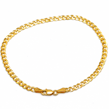 Real Gold Solid Figaro Chain Bracelet 7908 (17 C.M) BR1565