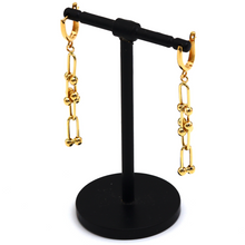Real Gold GZTF Solid Chain Hanging Clip Earring Set 0117 E1811