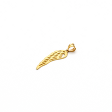 Real Gold Wing Pendant 066 - 18K Gold Jewelry
