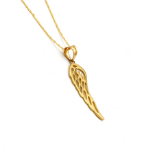 Real Gold Wing Necklace 066 - 18K Gold Jewelry