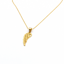 Real Gold Wing Necklace 066 - 18K Gold Jewelry