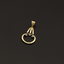 Real Gold 3 Stone Pendant - 18K Gold Jewelry