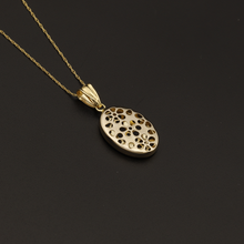 Real Gold 2 Side Flower Box Necklace - 18K Gold Jewelry