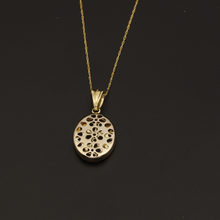 Real Gold 2 Side Flower Box Necklace - 18K Gold Jewelry