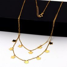 Real Gold Double layer Dangler Star Choker Adjustable Size Necklace 2289-111 N1321