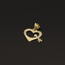 Real Gold Lined Arrow Heart Pendant - 18K Gold Jewelry