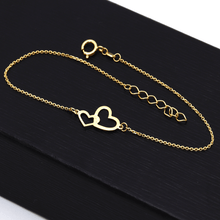 Real Gold 2 Heart Bracelet 1808 BR1405